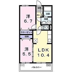 グラシオッソ1 2LDKの間取図画像