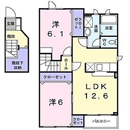 ジュエリーグラン 2LDKの間取図画像