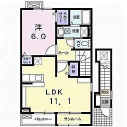 ドレッセ1 1LDKの間取図画像