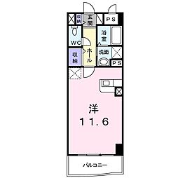 カスタナール ワンルームの間取図画像