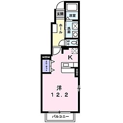 リツゲンC ワンルームの間取図画像