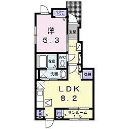 セレーネ 1LDKの間取図画像