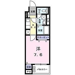ランドマーク 1Kの間取図画像