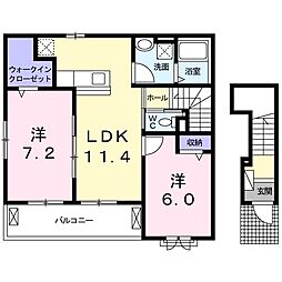 フランコート 2LDKの間取図画像