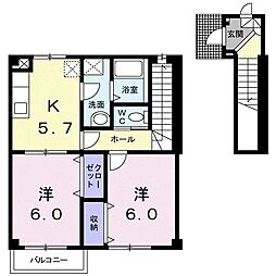 アムール2・C 2Kの間取図画像