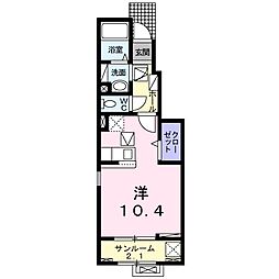 ロッソセコンド ワンルームの間取図画像