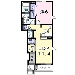 グレイス 1LDKの間取図画像