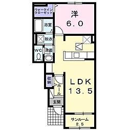 クレール1 1LDKの間取図画像
