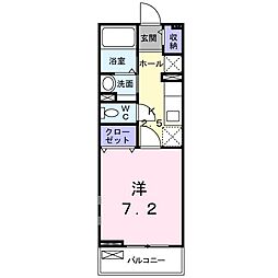 クレア 1Kの間取図画像