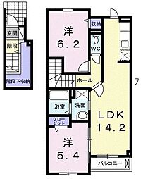 グランSフィールド2 2LDKの間取図画像