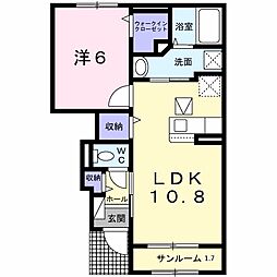 コースト・アベニュー2 1LDKの間取図画像