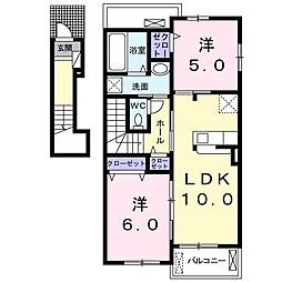 シュラインガーデン3 2LDKの間取図画像