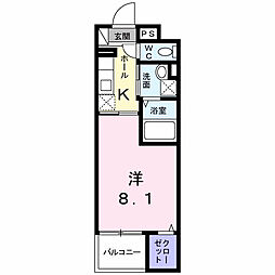 アルカンシエルオー 1Kの間取図画像
