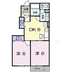 澄風館 2DKの間取図画像