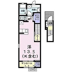 菫1st ワンルームの間取図画像