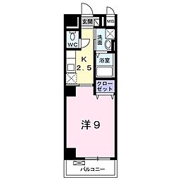 ラフィーネ 1Kの間取図画像