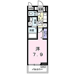 ヴォラーレ 1Kの間取図画像