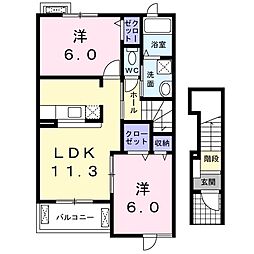 STARHillM 2LDKの間取図画像