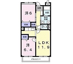 シャルムジャルダン 2LDKの間取図画像