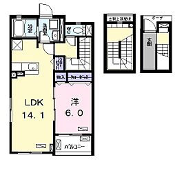アンジュ 1LDKの間取図画像