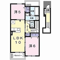 リバーサイドテラス1 2LDKの間取図画像