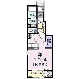 アイリス ワンルームの間取図画像