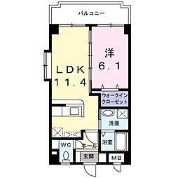 アウローラデーア 1LDKの間取図画像
