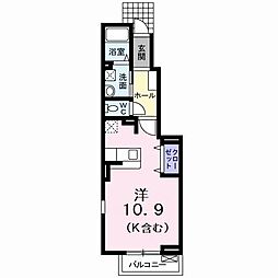 ボンヌ・シャンス ワンルームの間取図画像