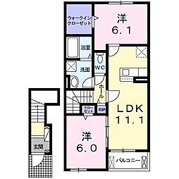 グランエスポワール 2LDKの間取図画像