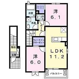 ファミールラセム1 2LDKの間取図画像