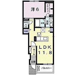 ハッピー上原タウン 1LDKの間取図画像