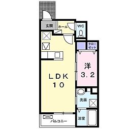 アマポーラ 1LDKの間取図画像