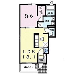 ル・プランドール 1LDKの間取図画像