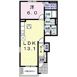 フェデールC 1LDKの間取図画像