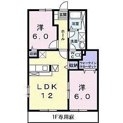 ベルアルモニーB 2LDKの間取図画像