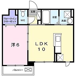 Y'sアビタシオン2 1LDKの間取図画像