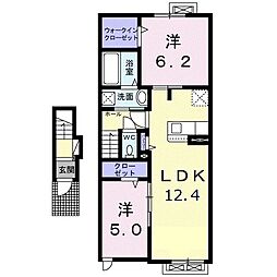 シャルール 2LDKの間取図画像