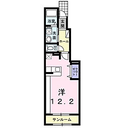 アルバ・カーサB ワンルームの間取図画像