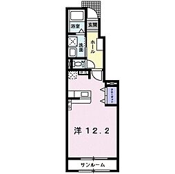 カーサグランデ ワンルームの間取図画像
