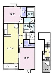 フォルトーナ1 2LDKの間取図画像