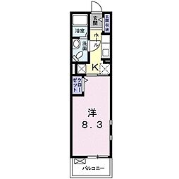 ウィンズMタウン 1Kの間取図画像