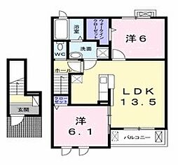 マリアライト 2LDKの間取図画像