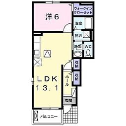 コーポKAJIYAA 1LDKの間取図画像