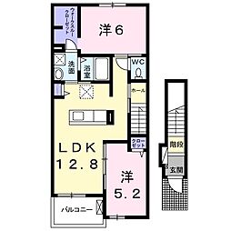 クレールソフィアYS 2LDKの間取図画像