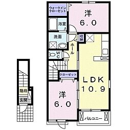 フィオーレヒル3 2LDKの間取図画像