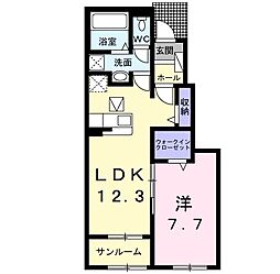 アイランドヒルズ2 1LDKの間取図画像