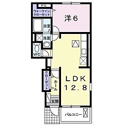 ジェルメD 1LDKの間取図画像