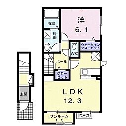 コクーン吹上 1LDKの間取図画像