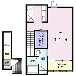 レイクサイド・ウィン 1Kの間取図画像