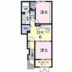 ディアベルジュ 2DKの間取図画像